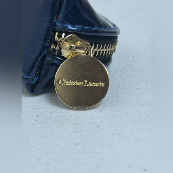 Christian Lacroix Faux Blue Snake Skin Glasses Makeup Bag - Picture 6 of 11